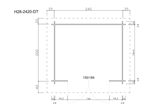 Gartenhäuser H28-2420-DT