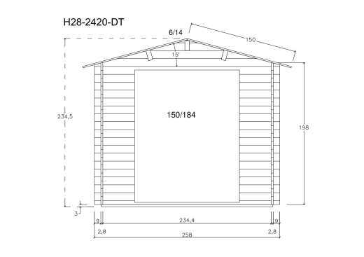 Gartenhäuser H28-2420-DT