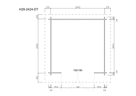 Gartenhäuser H28-2420-DT