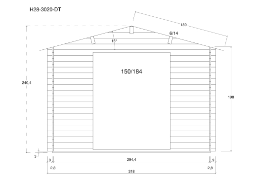 Gartenhäuser H28-3020-DT