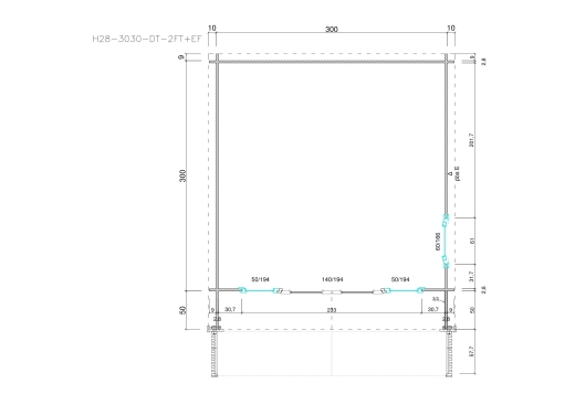 Gartenhäuser H28-3030-DT-2FT-EF