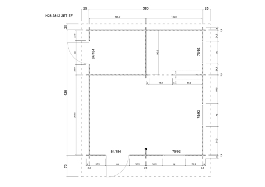 Gartenhäuser H28-3842-2ET-EF