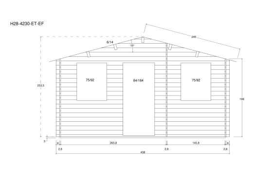 Gartenhäuser H28-4230-ET-EF