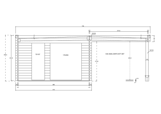 Gartenhäuser H45 3949+320FS-2DT-3EF