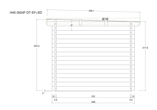 Gartenhäuser H45-3024F-DT-EF + SD