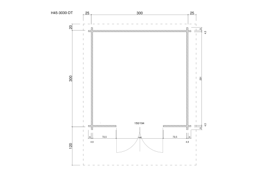 Gartenhäuser H45-3030-DT