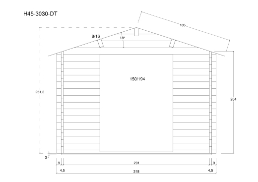 Gartenhäuser H45-3030-DT