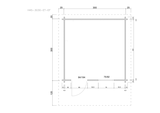 Gartenhäuser H45-3030-ET-EF