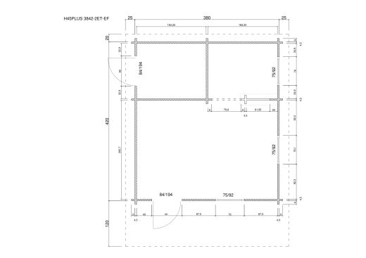 Gartenhäuser H45PLUS 3842-2ET-EF
