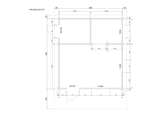 Gartenhäuser H45PLUS-3842-2ET-DF-EF