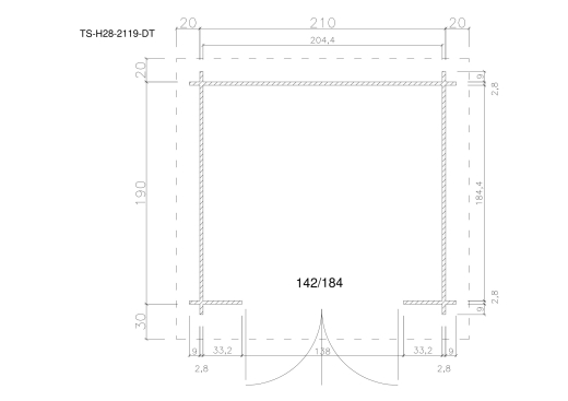 Gartenhäuser TS-H28-2119-DT
