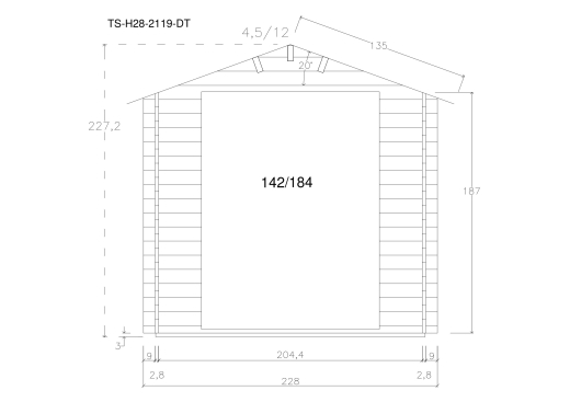 Gartenhäuser TS-H28-2119-DT