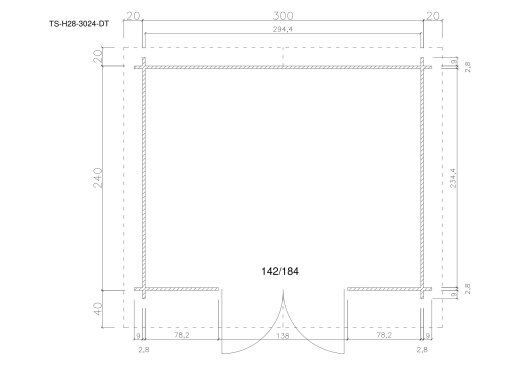 Gartenhäuser TS-H28-3024-DT