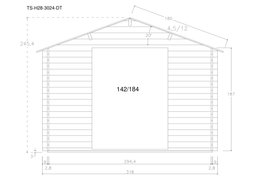 Gartenhäuser TS-H28-3024-DT