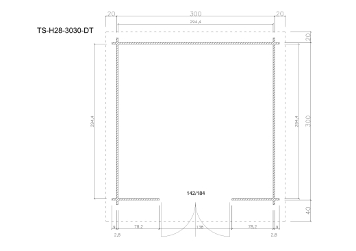 Gartenhäuser TS-H28-3024-DT
