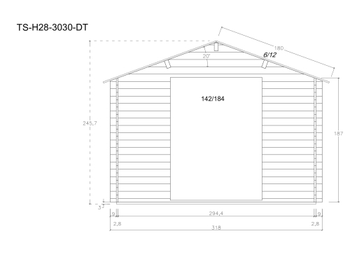 Gartenhäuser TS-H28-3024-DT