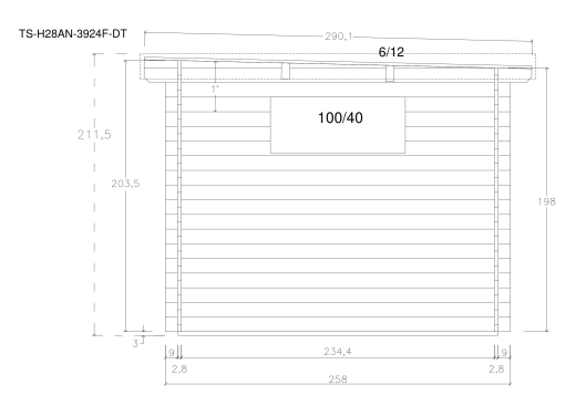 Gartenhäuser TS-H28AN-3924F-DT