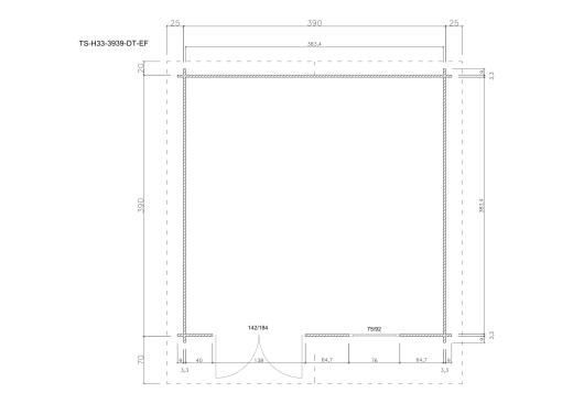 Gartenhäuser TS-H33-3939-DT-EF