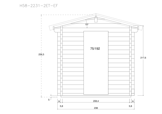 Gartensaunas H58-2231-2ET-FF