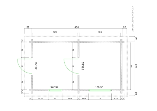Gartensaunas H70-2240F-2ET-EF-F