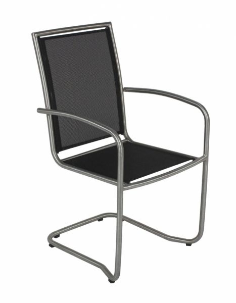 Gartenstuhl stapelbar Trinidad Edelstahl schwarz - Gartenpauli